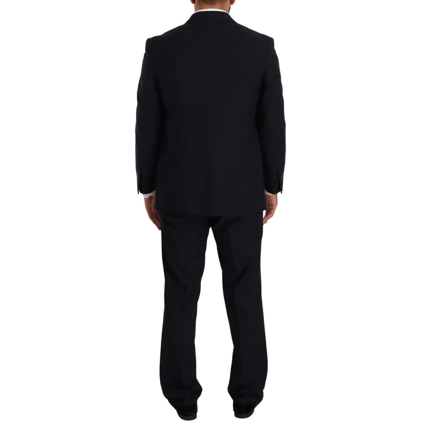 Domenico Tagliente Exquisite Blue Two-Piece Suit with Deconstructed Blazer Domenico Tagliente Black
