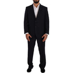 Domenico Tagliente Blue Polyester Single Breasted Formal Suit KOS1947 - 51