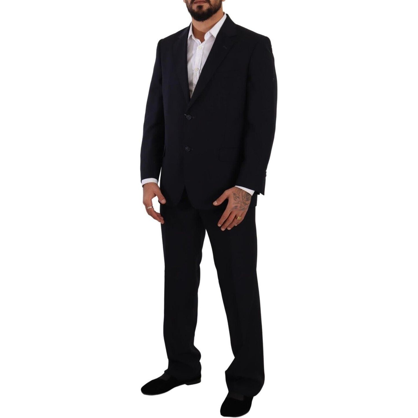 Domenico Tagliente Elegant Black Two-Piece Suit Ensemble Domenico Tagliente Black
