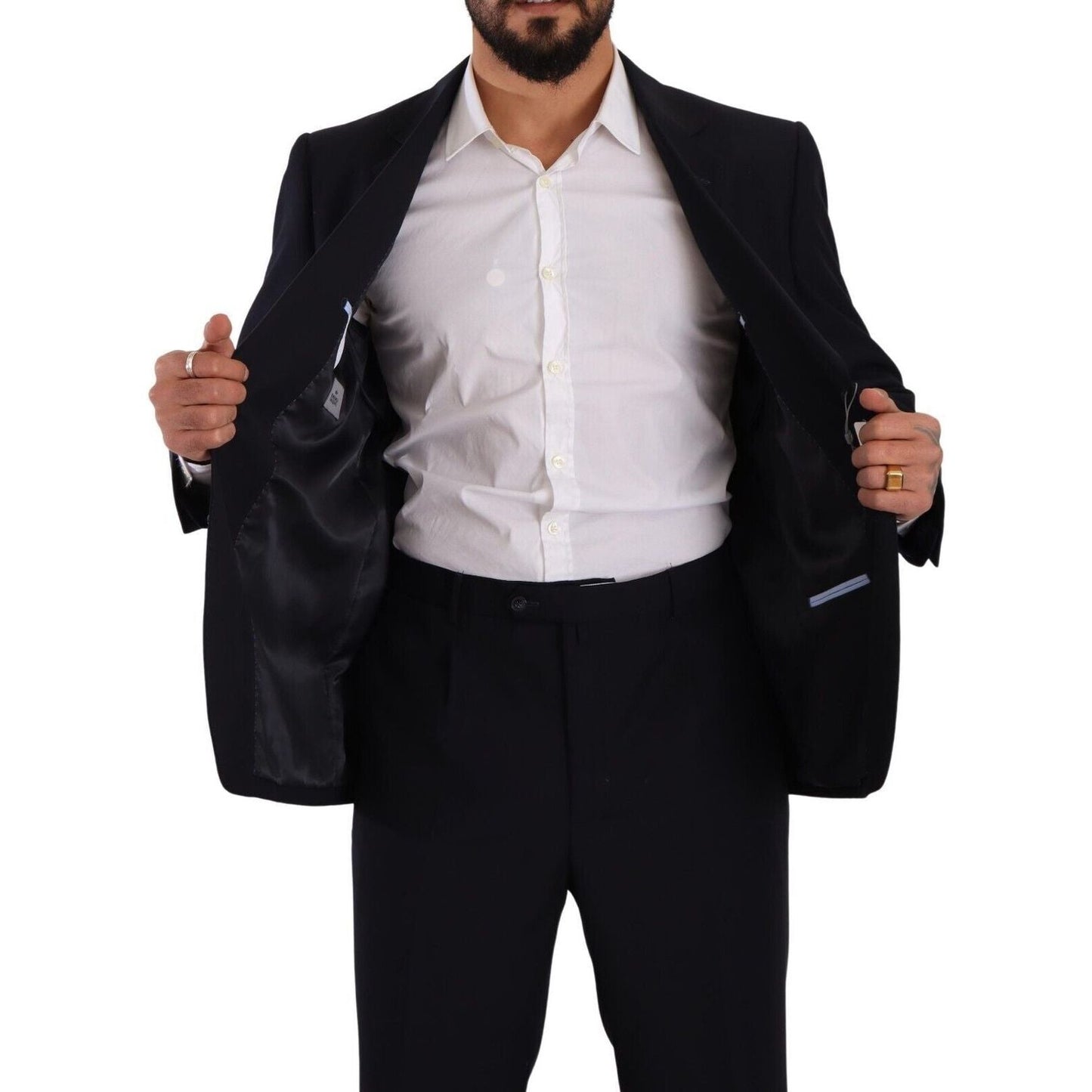 Domenico Tagliente Elegant Black Two-Piece Suit Ensemble Domenico Tagliente Black