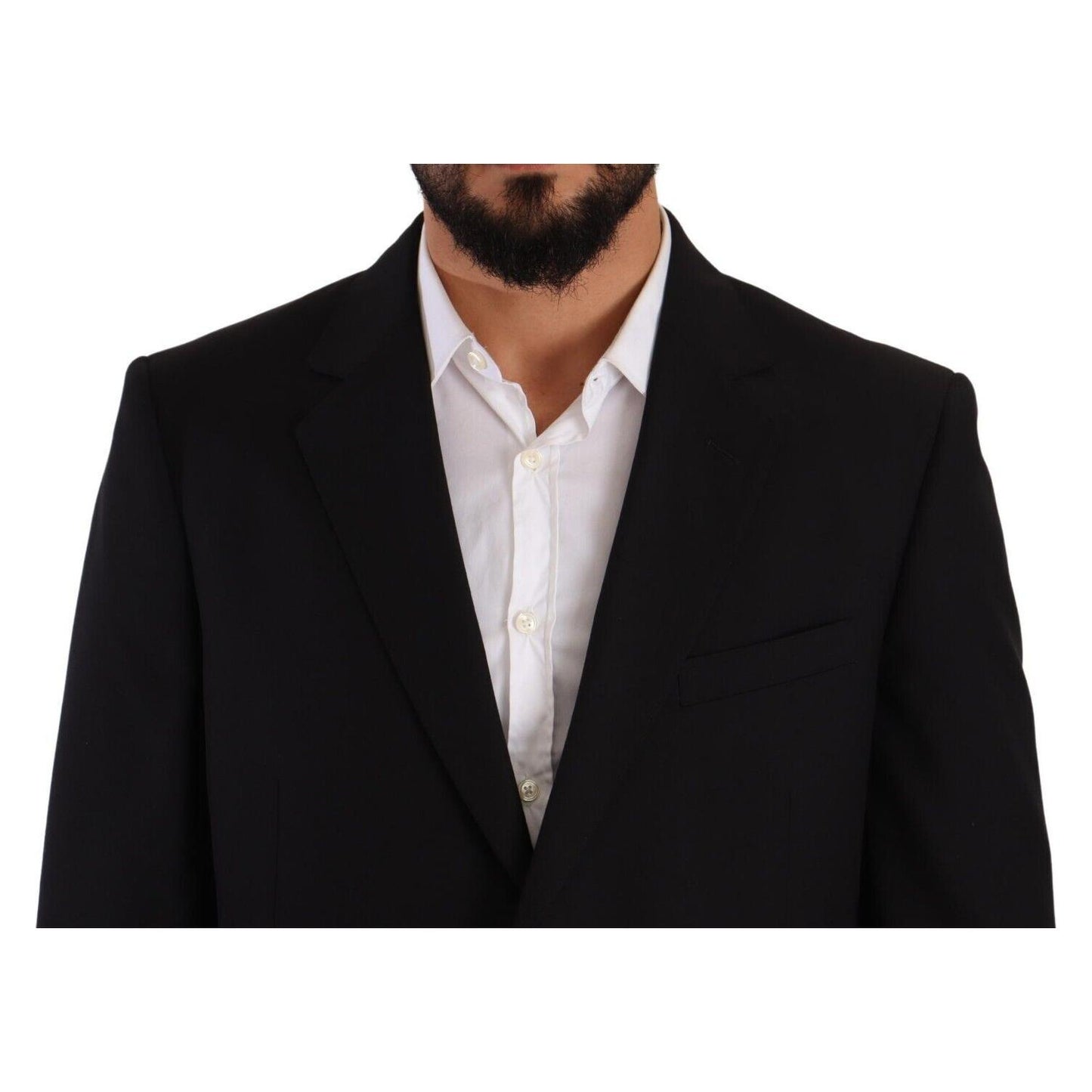 Domenico Tagliente Elegant Two-Piece Black Suit Ensemble Domenico Tagliente Black