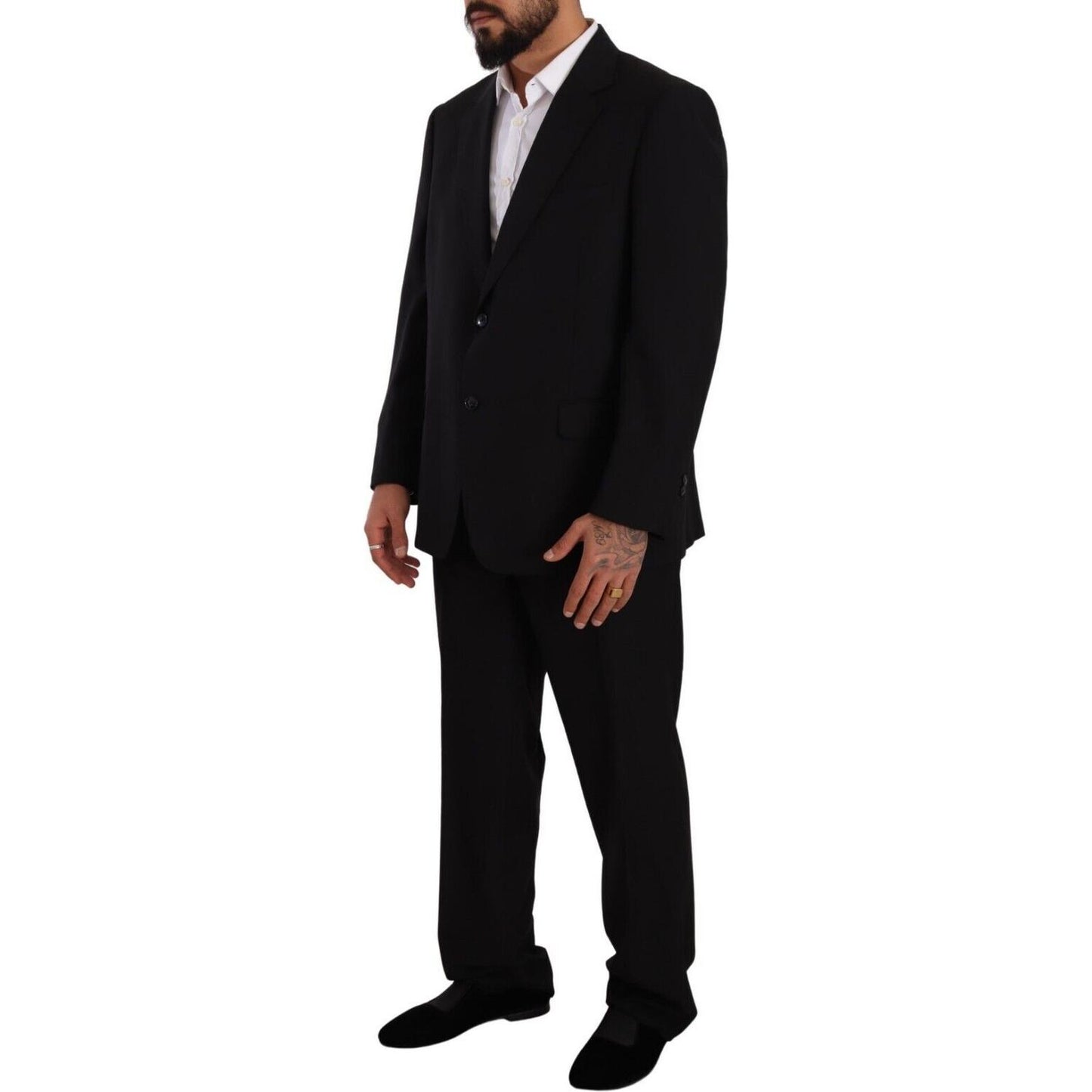 Domenico Tagliente Elegant Two-Piece Deconstructed Suit Domenico Tagliente Black