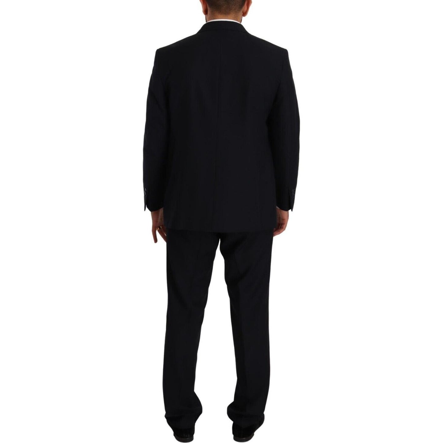 Domenico Tagliente Elegant Blue Two-Piece Deconstructed Suit Domenico Tagliente Black