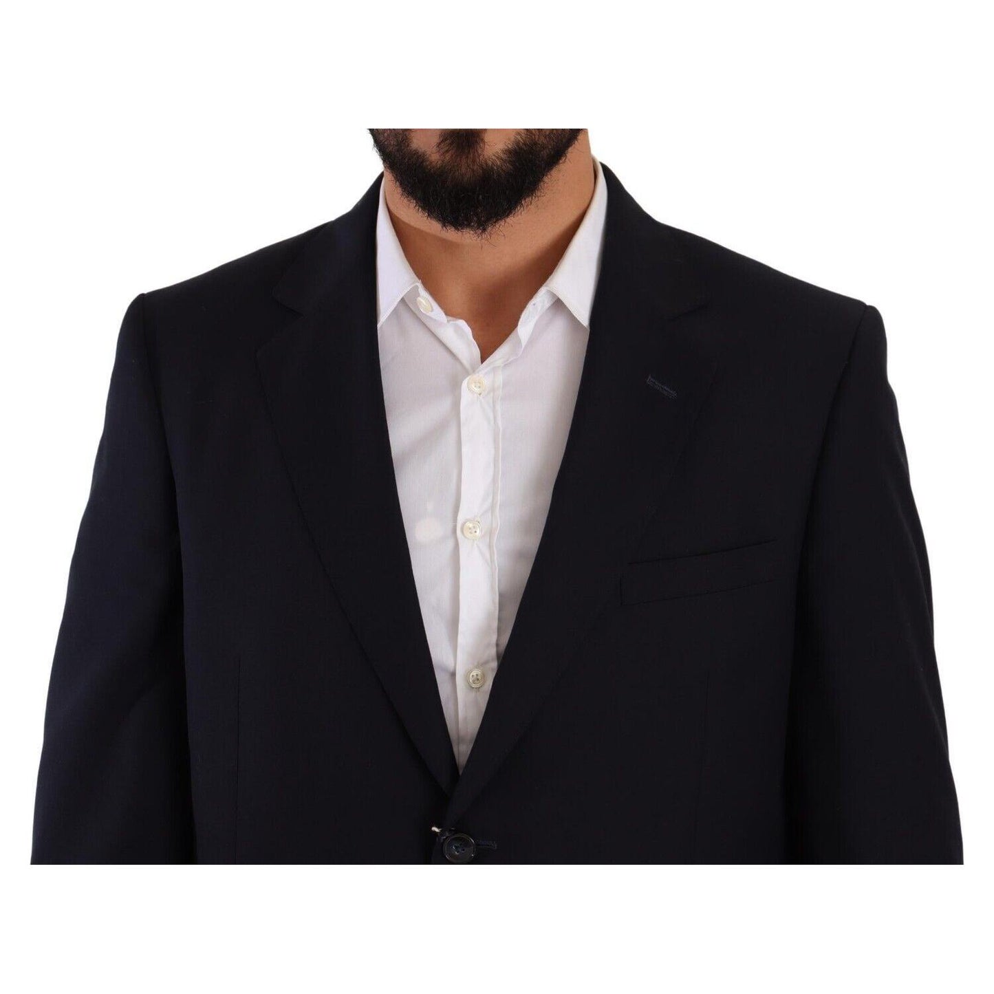 Domenico Tagliente Elegant Blue Two-Piece Deconstructed Suit Domenico Tagliente Black