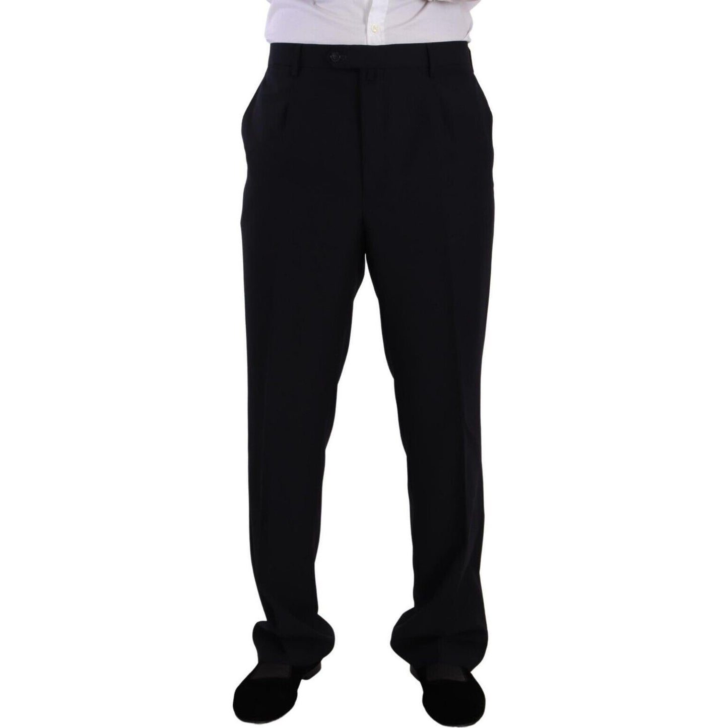 Domenico Tagliente Elegant Blue Two-Piece Deconstructed Suit Domenico Tagliente Black