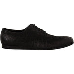 Dolce & Gabbana Black Caiman Leather Mens Oxford Shoes MV4523 - 44