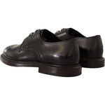 Dolce & Gabbana Black Leather Dress Formal Derby Shoes MV2000- 39