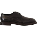 Dolce & Gabbana Black Leather Dress Formal Derby Shoes MV2000- 39