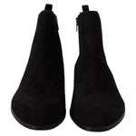 Dolce & Gabbana Black Suede Leather Chelsea Mens Boots Shoes MV4480 - 41