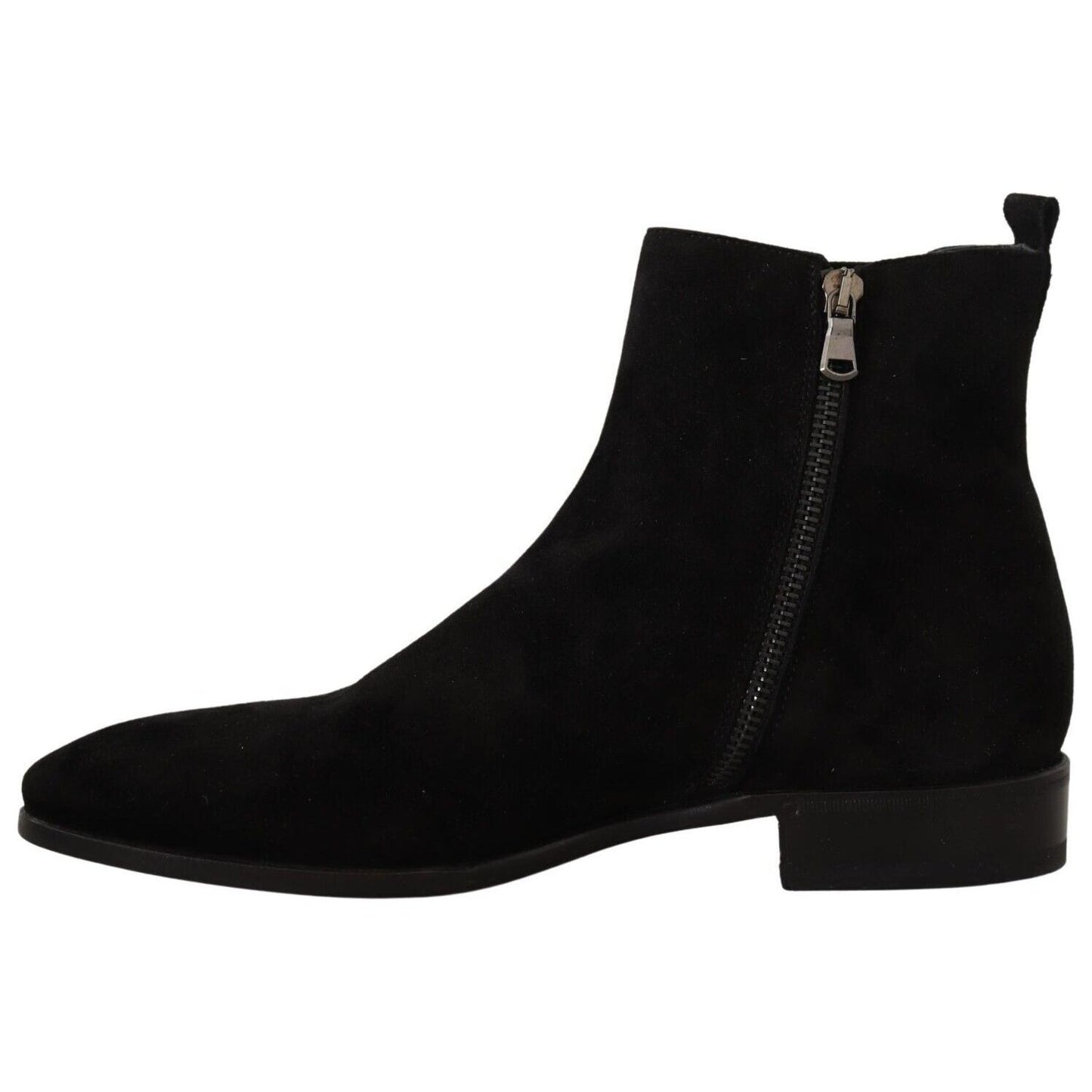 Dolce & Gabbana Elegant Suede Leather Chelsea Boots Dolce & Gabbana Black