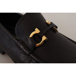 Salvatore Ferragamo Elegant Black Calf Leather Loafers 8057553791802