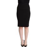 Dolce & Gabbana Black High Waist Knee Length Pencil Cut Skirt SKI1881 - 40
