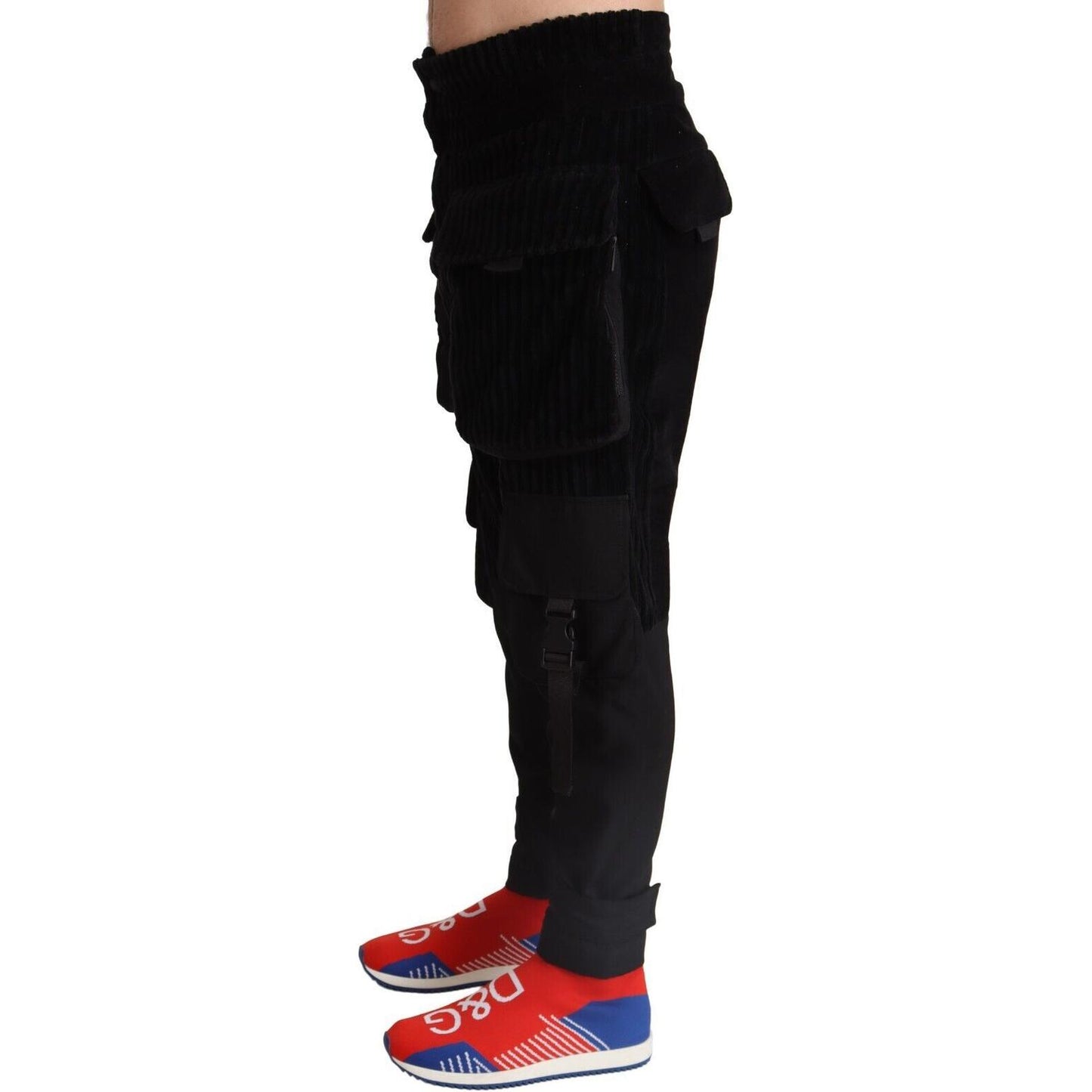 Dolce & Gabbana Elegant Black Cargo Corduroy Pants Dolce & Gabbana Black