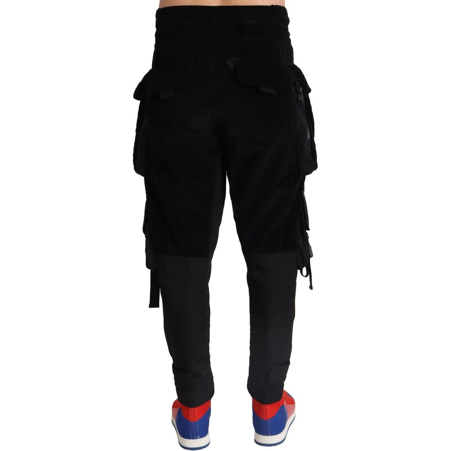 Dolce & Gabbana Elegant Black Cargo Corduroy Pants Dolce & Gabbana Black