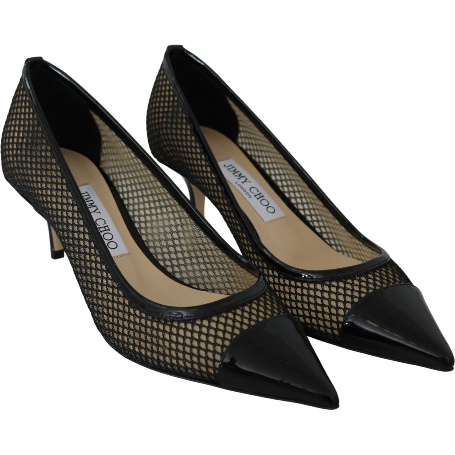 Jimmy Choo Chic Patent Mesh Pointed Pumps Jimmy Choo Black