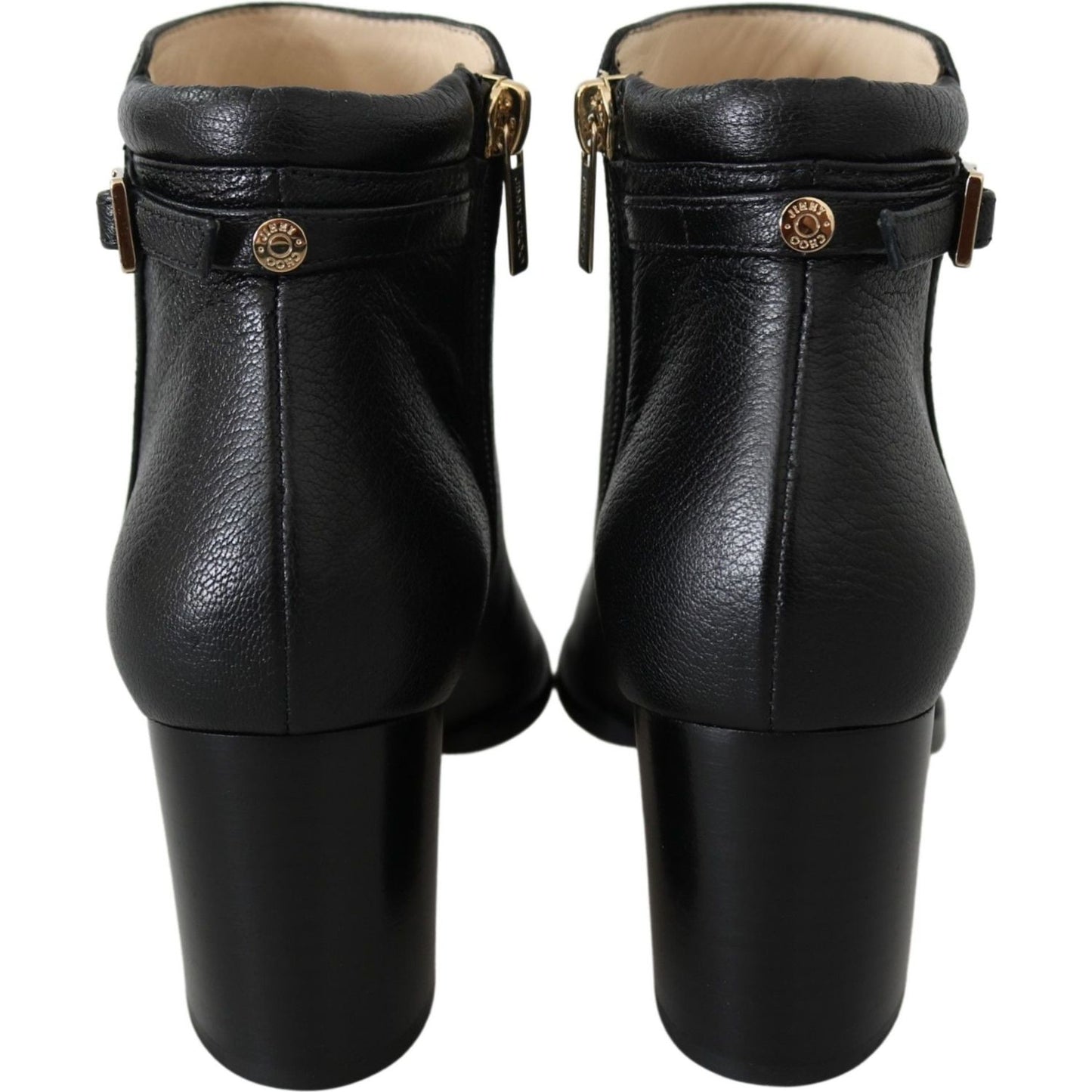 Jimmy Choo Elegant Black Leather Heeled Boots Jimmy Choo Black