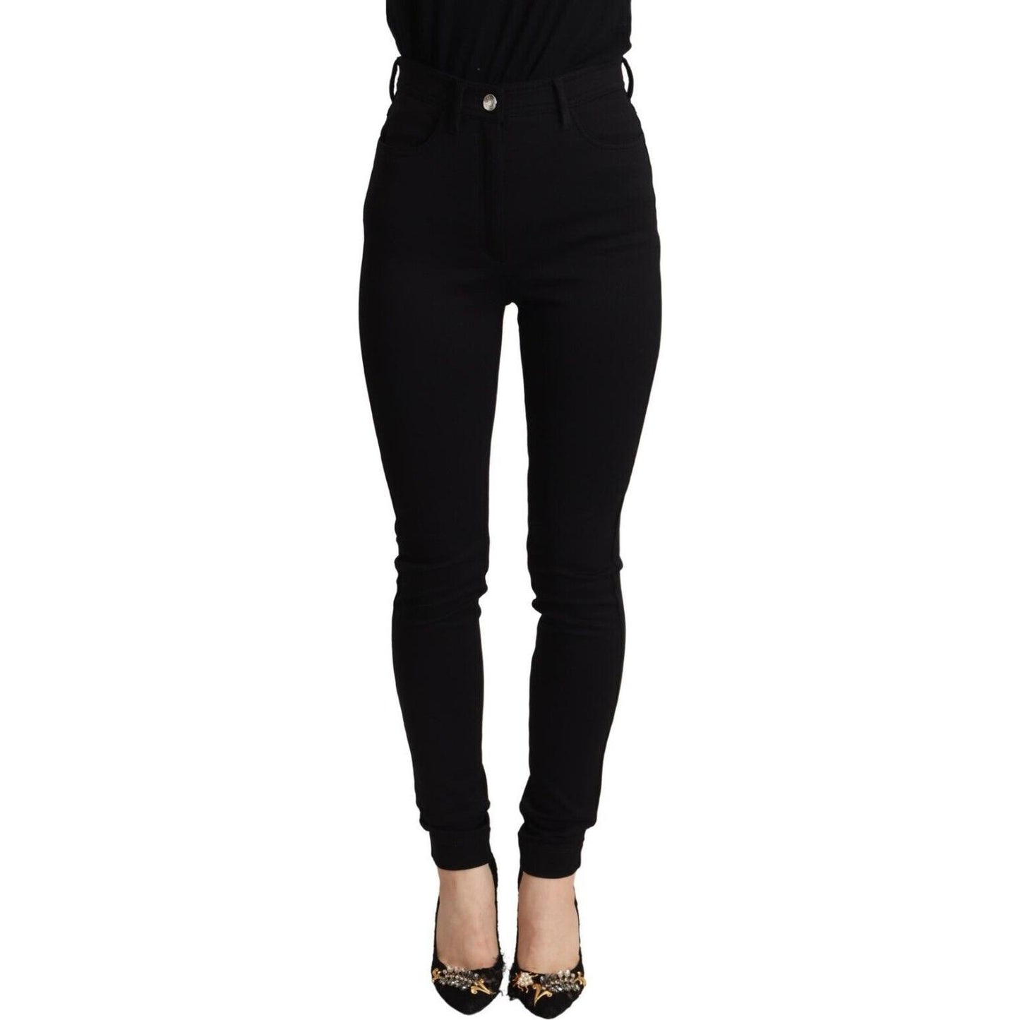 Dolce & Gabbana Black High Waist Skinny Slim Fit Pants PAN72830 - 40