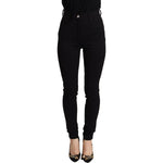 Dolce & Gabbana Black High Waist Skinny Slim Fit Pants PAN72830 - 40