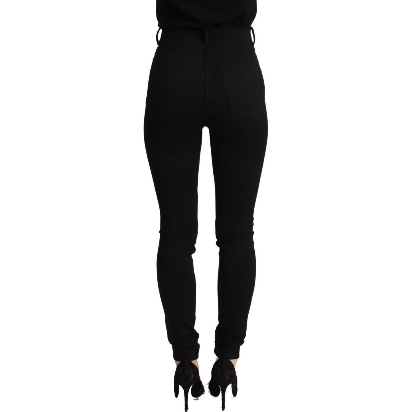 Dolce & Gabbana Black High Waist Skinny Slim Fit Pants PAN72830 - 40