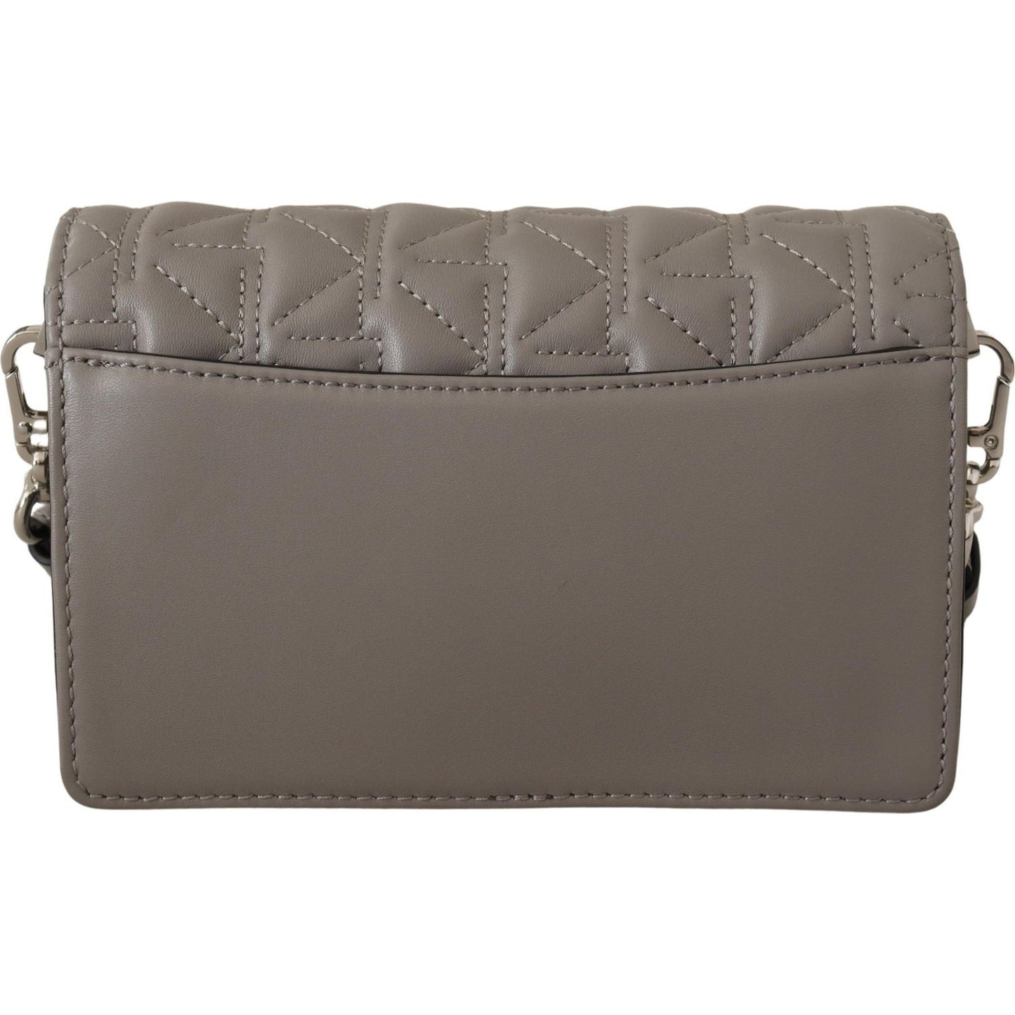 Karl Lagerfeld Elegant Grey Leather Crossbody Bag Karl Lagerfeld Dim Gray