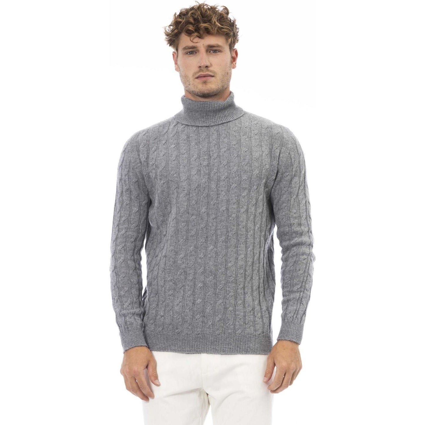 Alpha Studio Sweaters Sweaters Alpha Studio Light Slate Gray