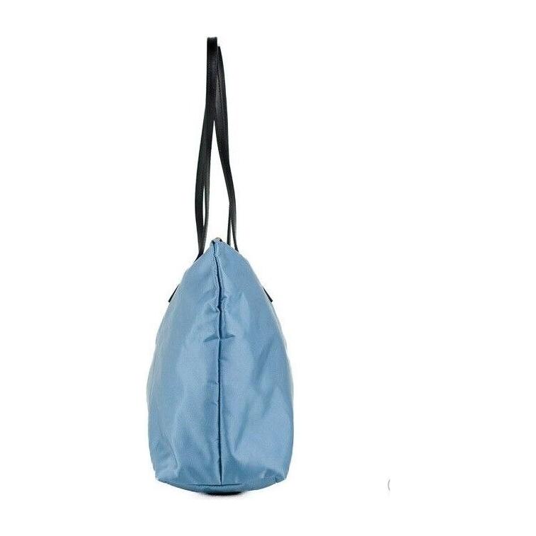 Versace Portuna Medusa Medium Cornflower Blue Nylon Leather Tote Bag Purse Versace Cadet Blue