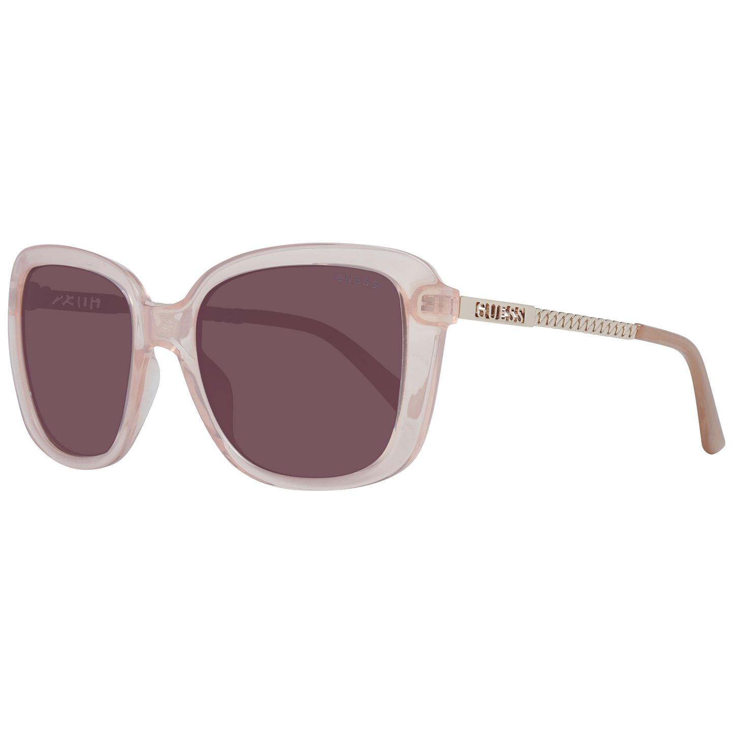 Guess cream square full-rim women's sunglasses with gradient brown lenses, offering 100% UVA & UVB protection.
