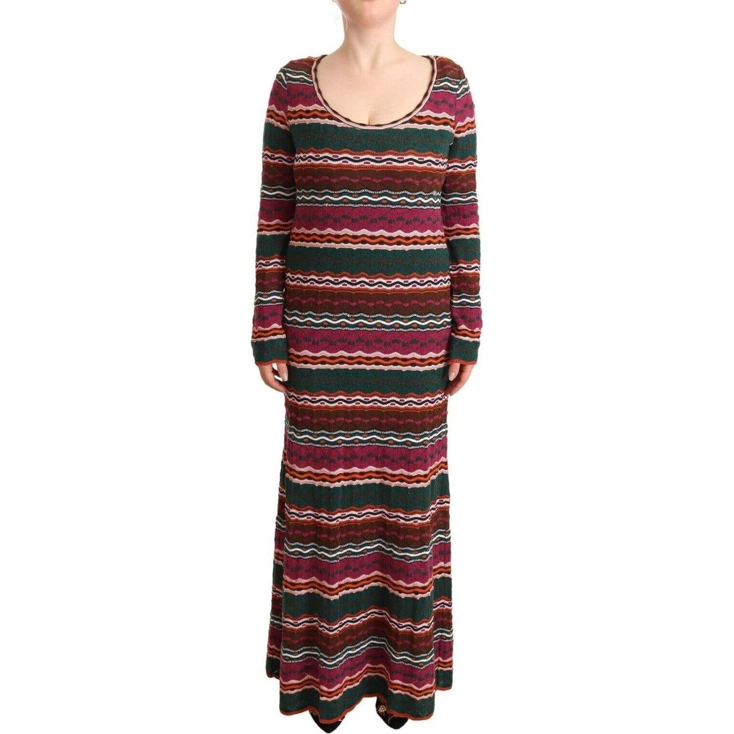 Missoni Multicolor Striped Long Sleeve Sheath Dress Missoni Dark Slate Gray