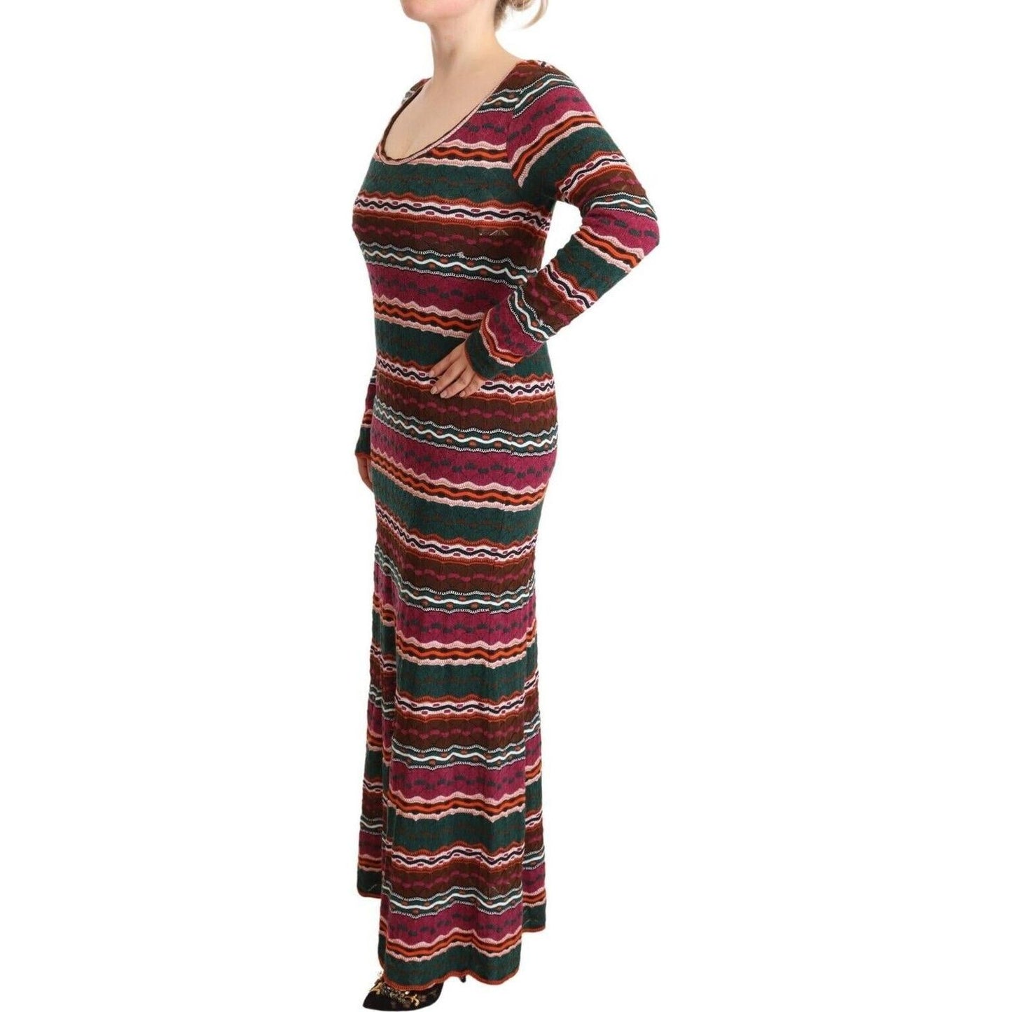 Missoni Multicolor Striped Long Sleeve Sheath Dress Missoni Dark Slate Gray