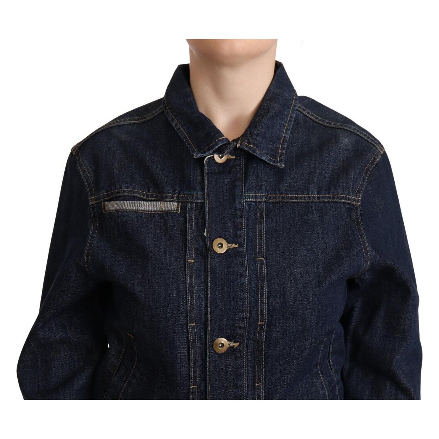 Master Coat Elegant Dark Blue Denim Jacket Master Coat Black