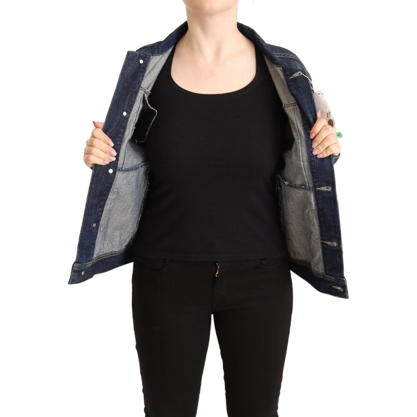 Master Coat Elegant Dark Blue Denim Jacket Master Coat Black