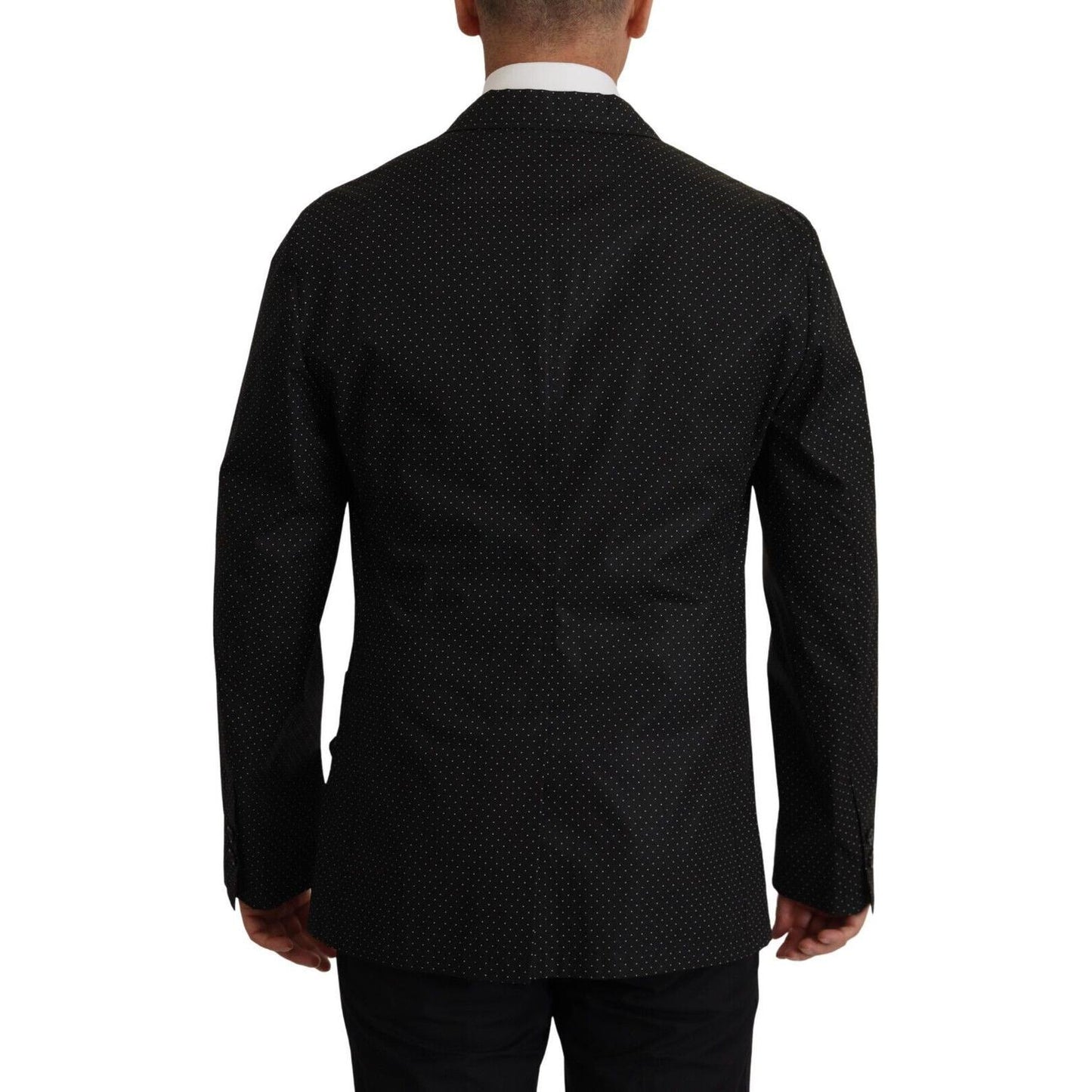 Dolce & Gabbana Polka Dot Slim Double-Breasted Blazer Dolce & Gabbana Black