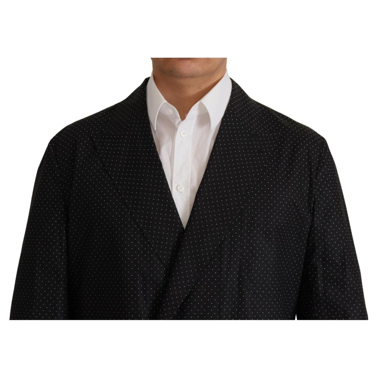 Dolce & Gabbana Polka Dot Slim Double-Breasted Blazer Dolce & Gabbana Black