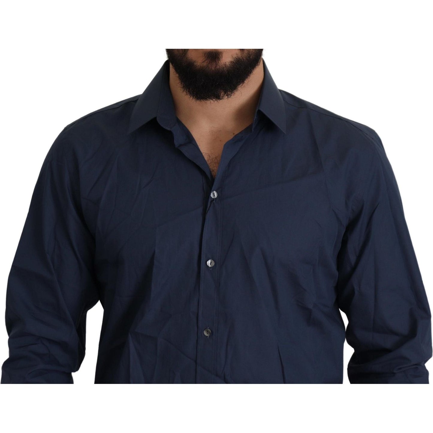 Dolce & Gabbana Elegant Slim Fit Blue Martini Dress Shirt Dolce & Gabbana Dark Slate Gray