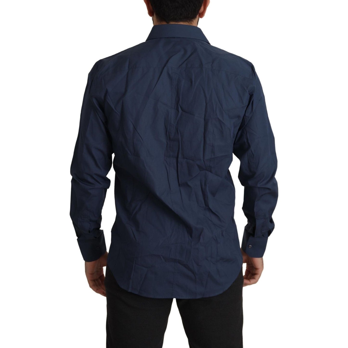 Dolce & Gabbana Elegant Slim Fit Blue Martini Dress Shirt Dolce & Gabbana Dark Slate Gray