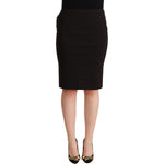 GF Ferre Black Straight Pencil Cut Knee Length Skirt PAN72194 - 40