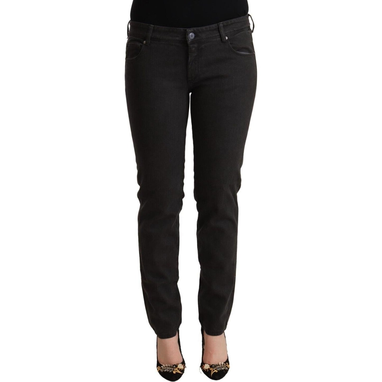 Ermanno Scervino Black Low Waist Skinny Denim Cotton Jeans PAN72069 - 28
