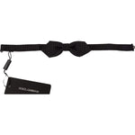 Dolce & Gabbana Black White Polka Dot Adjustable Neck Papillon Bow Tie FT3676