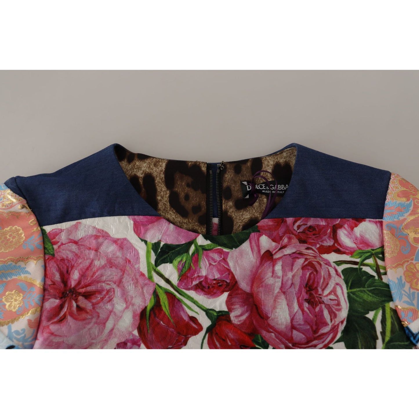 Dolce & Gabbana Patchwork Sheath Mini Dress - Multicolor Elegance Dolce & Gabbana Rosy Brown