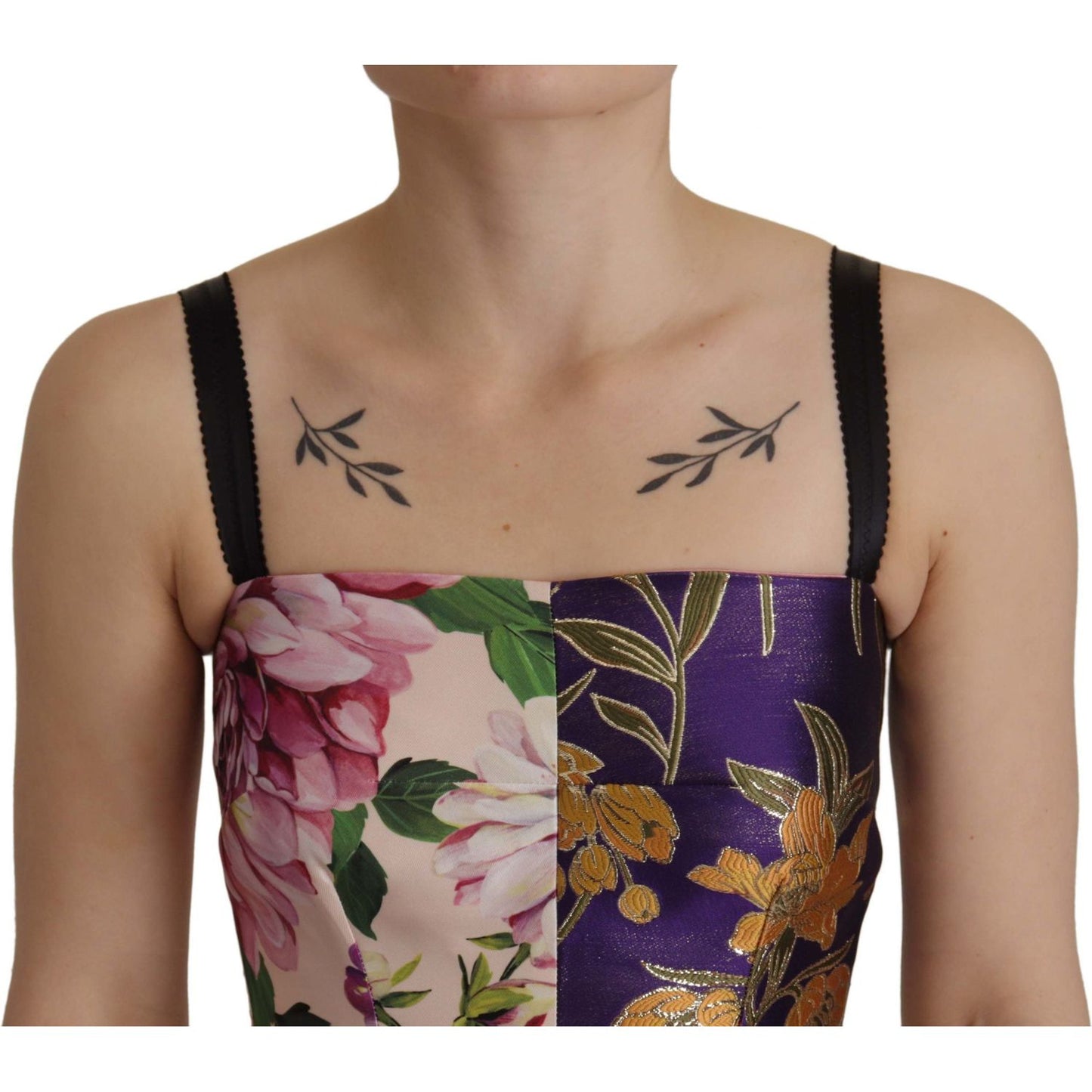 Dolce & Gabbana Patchwork Elegance Silk Blend Dress Dolce & Gabbana Rosy Brown