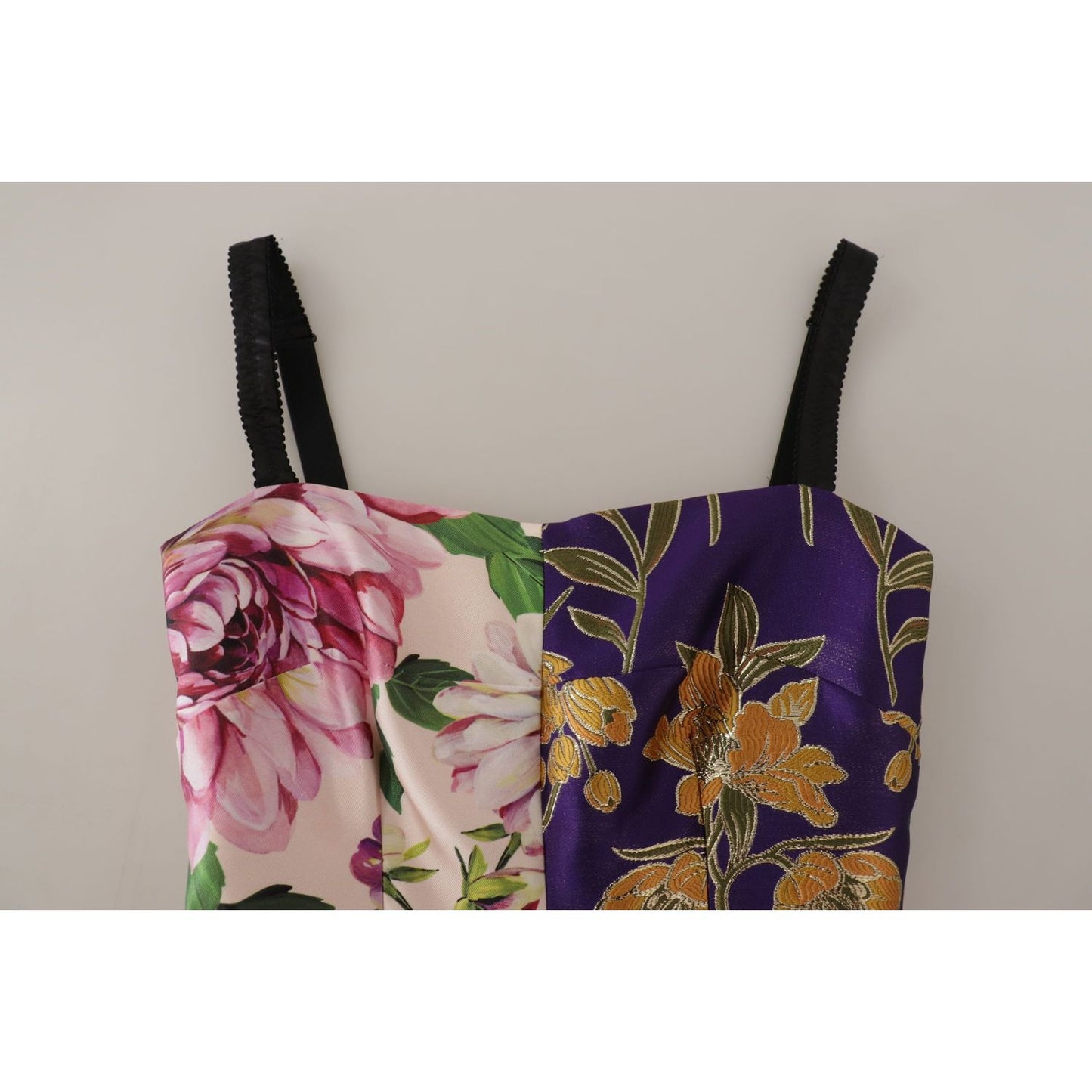 Dolce & Gabbana Patchwork Elegance Silk Blend Dress Dolce & Gabbana Dark Gray