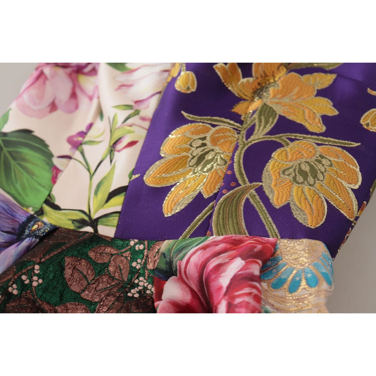 Dolce & Gabbana Patchwork Elegance Silk Blend Dress Dolce & Gabbana Rosy Brown