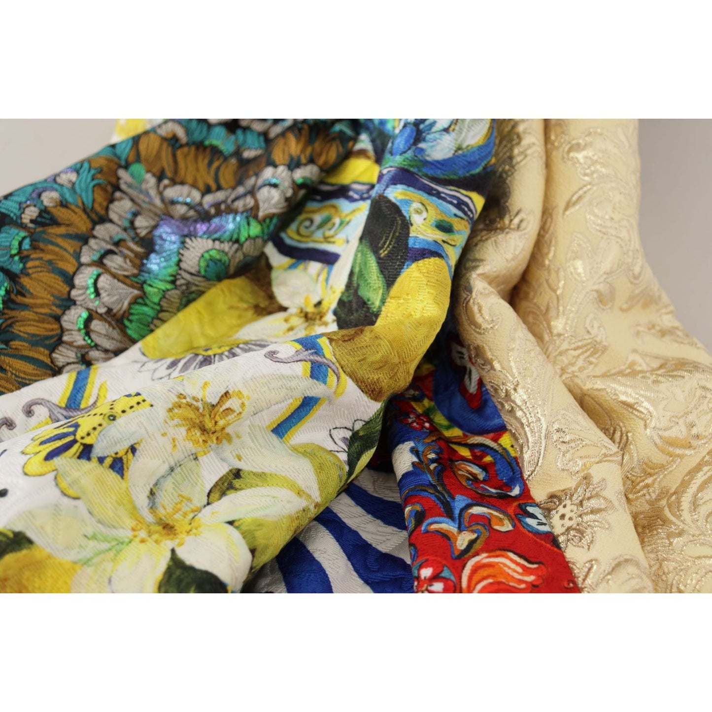 Dolce & Gabbana High Waist Maxi Skirt with Sicilian Patterns Dolce & Gabbana Tan