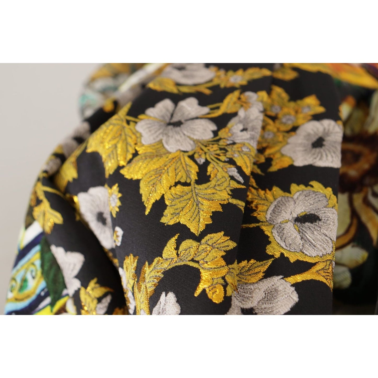 Dolce & Gabbana High Waist Maxi Skirt with Sicilian Patterns Dolce & Gabbana Dark Khaki