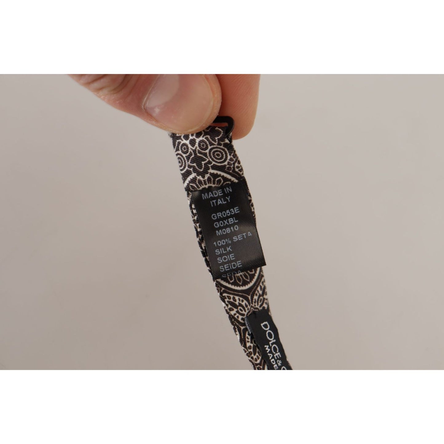 Dolce & Gabbana Elegant Silk Black & White Bow Tie Dolce & Gabbana Dark Gray