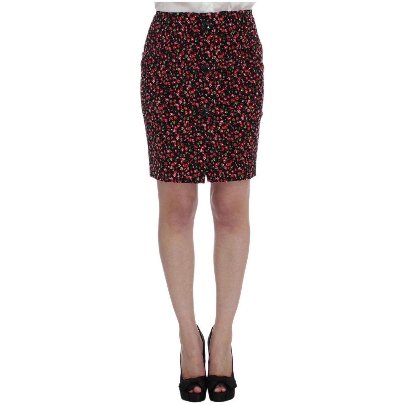 BENCIVENGA Elegant Floral Two-Piece Skirt Suit Set Skirt Suit BENCIVENGA Dark Slate Gray