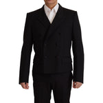 Dolce & Gabbana Black Double Breasted Coat Blazer Jacket JKT3375- 48