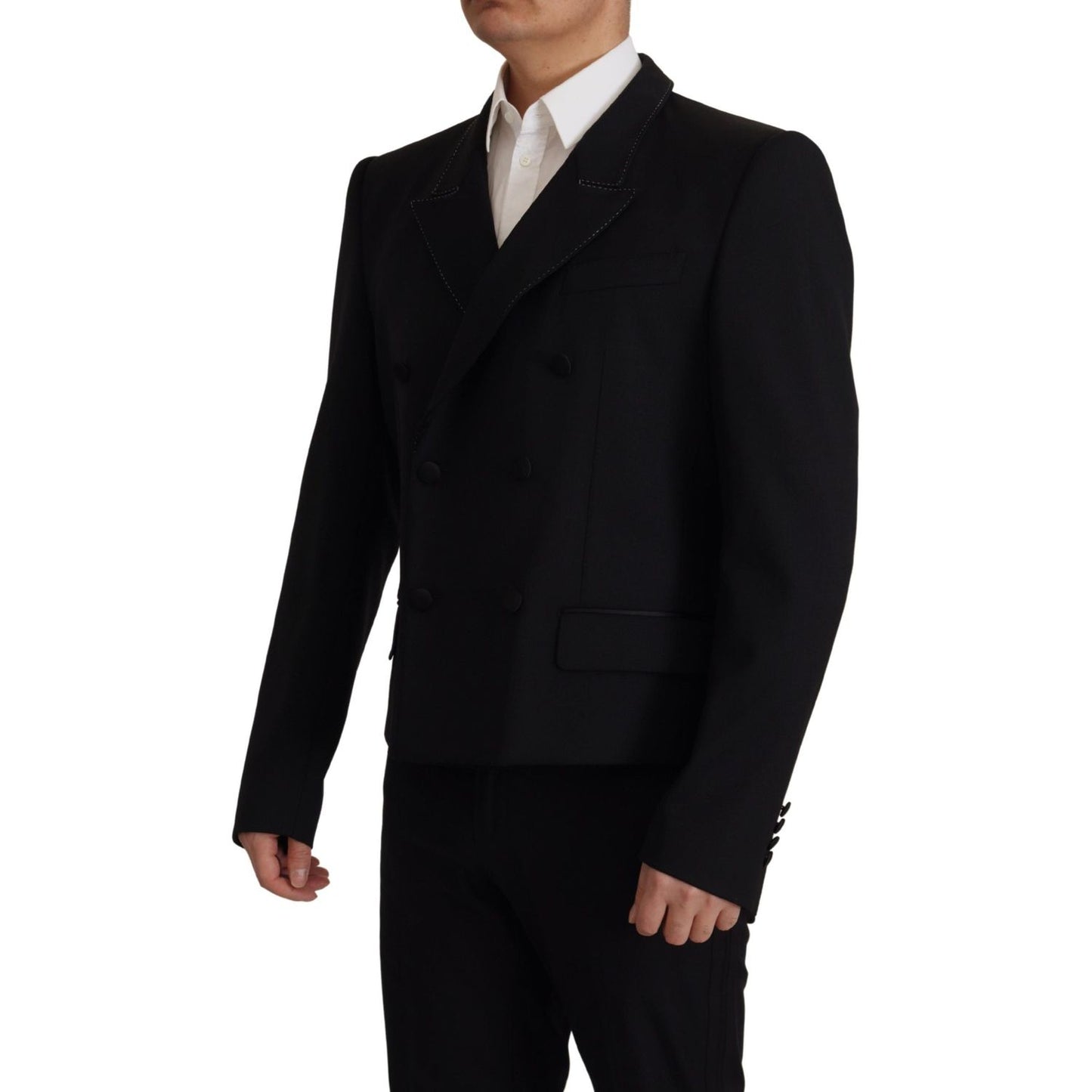Dolce & Gabbana Elegant Double Breasted Wool Blazer Dolce & Gabbana Black