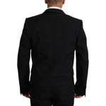 Dolce & Gabbana Black Double Breasted Coat Blazer Jacket JKT3375- 48