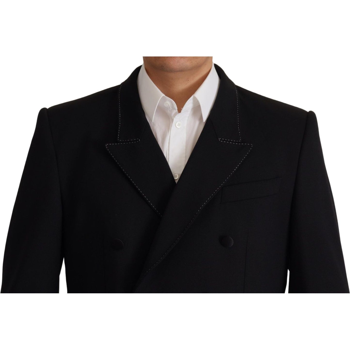 Dolce & Gabbana Elegant Double Breasted Wool Blazer Dolce & Gabbana Black